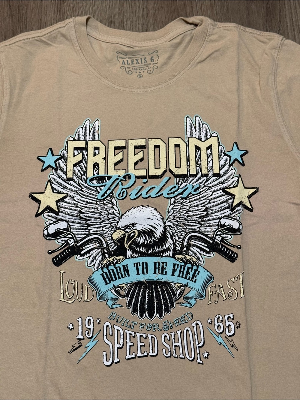Alexis G Freedom Riders Eagle Graphic Tee Size Small